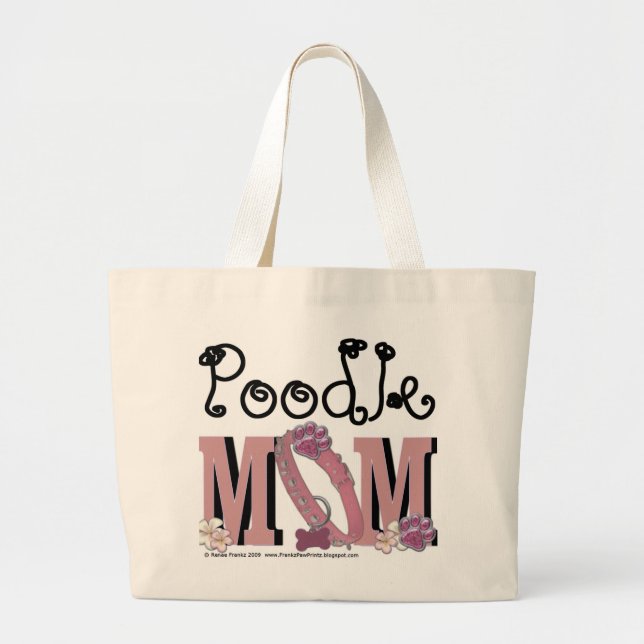 Poodle MOM Large Tote Bag (Front)