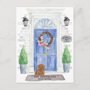 Poodle Moving Announcement Postcard