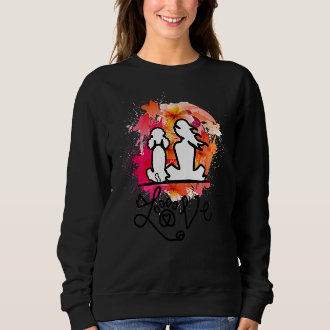 poodle mum and poodle lovers colourful     sweatshirt (Front)