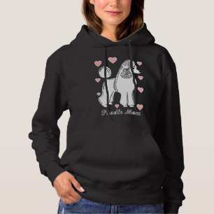 Poodle Mum In Pink And White Fitted Scoop Hoodie