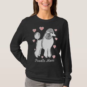 Poodle Mum In Pink And White Fitted Scoop T-Shirt