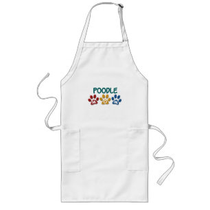 POODLE Mum Paw Print 1 Long Apron
