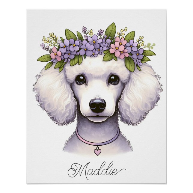 Poodle nursery poster with name (Front)