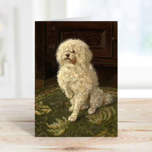 Poodle on a Green Carpet | George L. Harrison Card (Creator Uploaded)