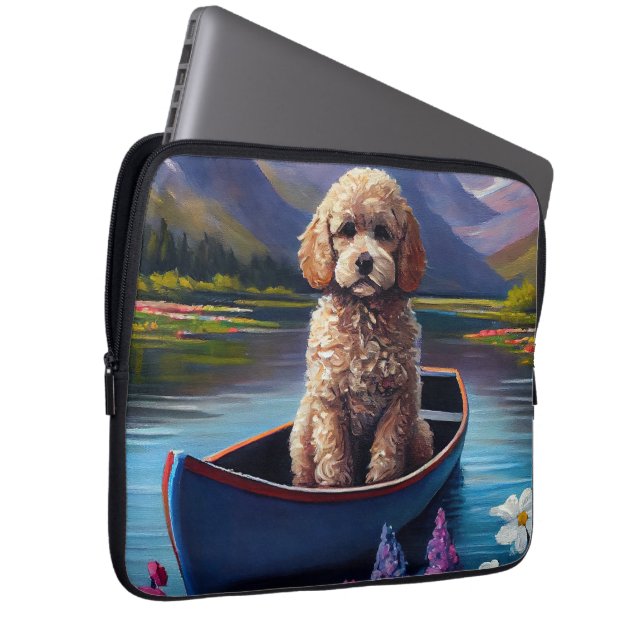 Poodle on a Paddle: A Scenic Adventure Laptop Sleeve (Front Right)