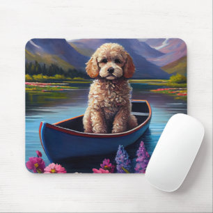 Poodle on a Paddle: A Scenic Adventure Mouse Pad
