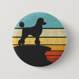  Poodle Owner Retro Vintage 60s 70s Dog Lover  6 Cm Round Badge