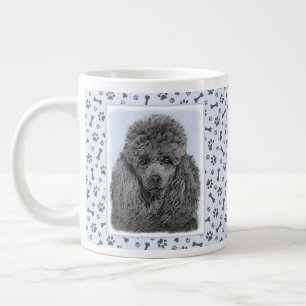 Poodle Painting Miniature Toy Black Original Art Large Coffee Mug