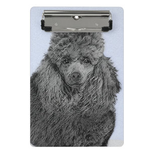 Poodle Painting Miniature Toy Black Original Art Mini Clipboard
