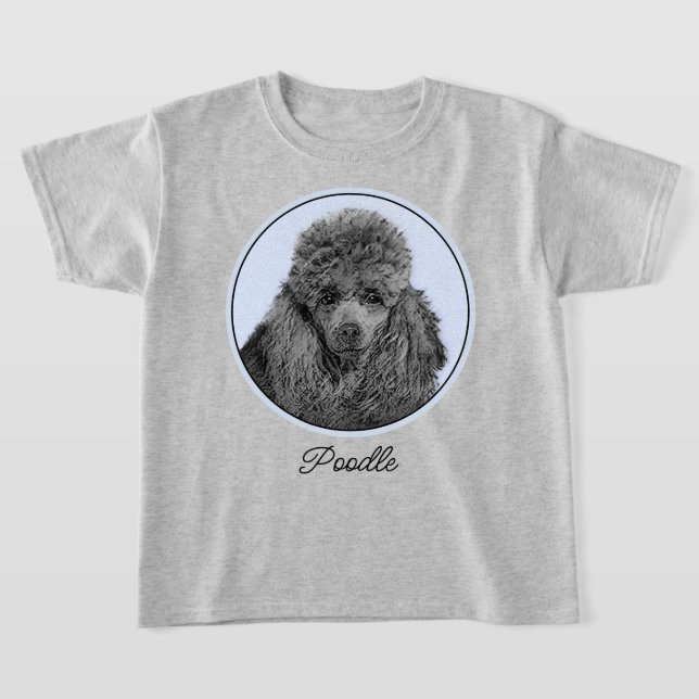 Poodle Painting Miniature Toy Black Original Art T-Shirt (Laydown)