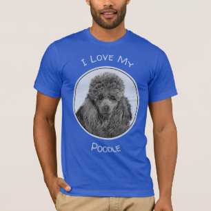 Poodle Painting Miniature Toy Black Original Art T-Shirt