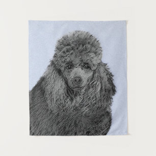 Poodle Painting Miniature Toy Black Original Art Tapestry