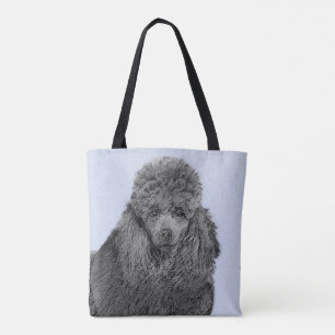 Poodle Painting Miniature Toy Black Original Art Tote Bag