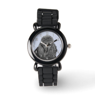 Poodle Painting Miniature Toy Black Original Art Watch