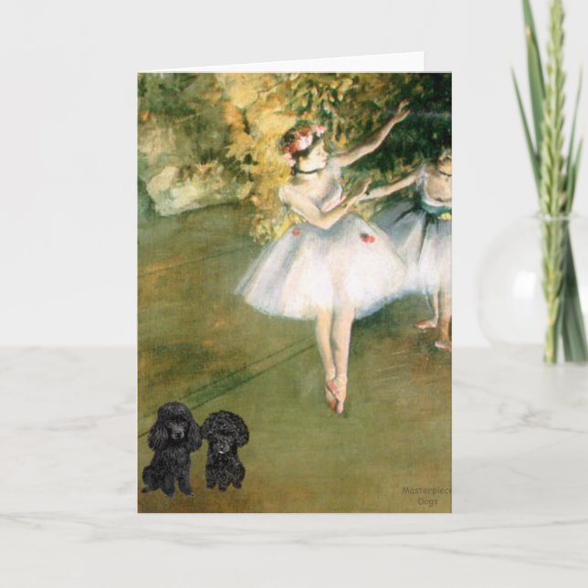 Poodle Pair (black) - Two Dancers Card (Front)