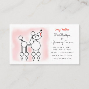 Poodle Parlour Pet Grooming Boutique Business Card