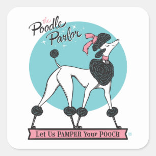 Poodle Parlour Square Sticker