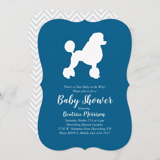 Poodle Party Baby Shower French Invitation (Front/Back)