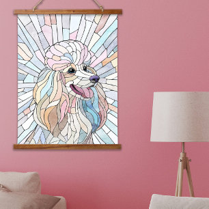 Poodle - pastel mosaic art hanging tapestry