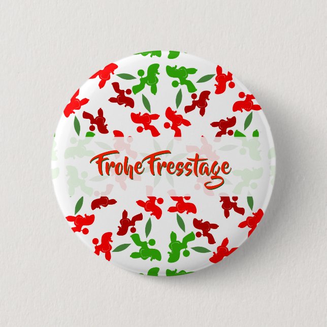 Poodle Pattern and Text Button (Front)