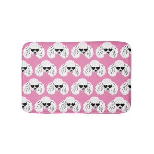 Poodle Pattern Cute Pink Bath Mat