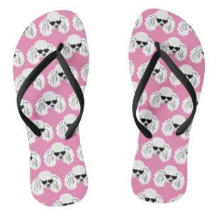 Poodle Pattern Cute Pink Jandals