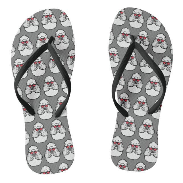 Poodle Pattern Funny Table Lamp Jandals (Footbed)