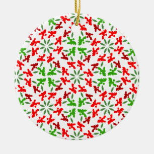 Poodle Pattern Illustration customisable Ceramic Tree Decoration