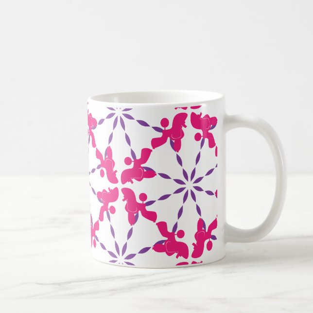 Poodle Pattern Illustration customisable  Coffee Mug (Right)