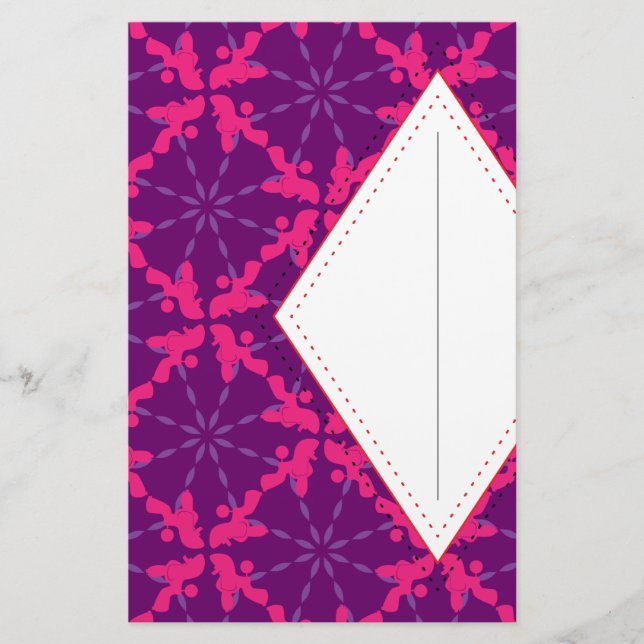 Poodle Pattern Illustration customisable  Stationery (Front)