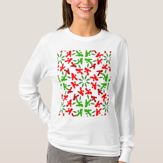 Poodle Pattern Illustration customisable  T-Shirt (Front)