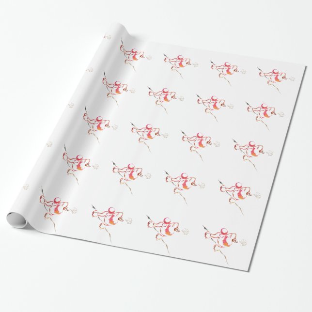 Poodle Pattern Illustration customisable  Wrapping Paper (Unrolled)