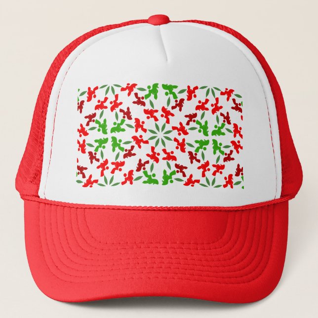 Poodle Pattern Illustration customizable  Trucker Hat (Front)
