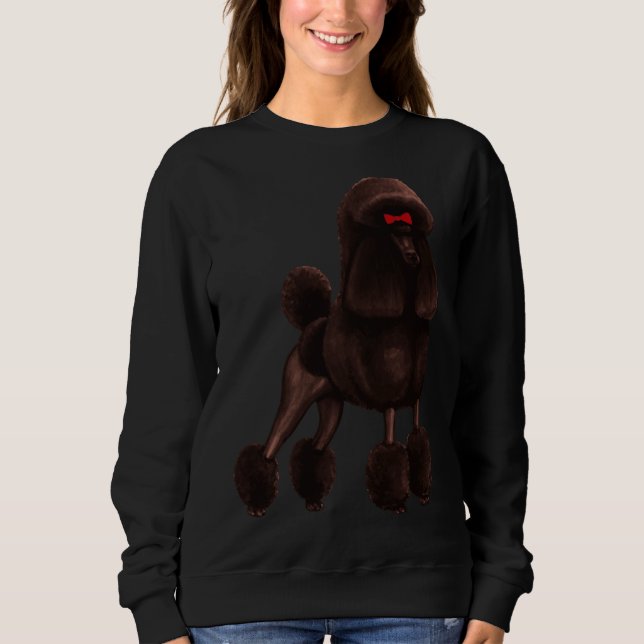 Poodle Pattern  White Sweatshirt (Front)