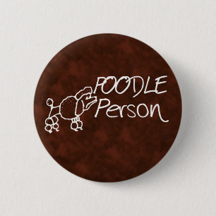 Poodle Person 6 Cm Round Badge