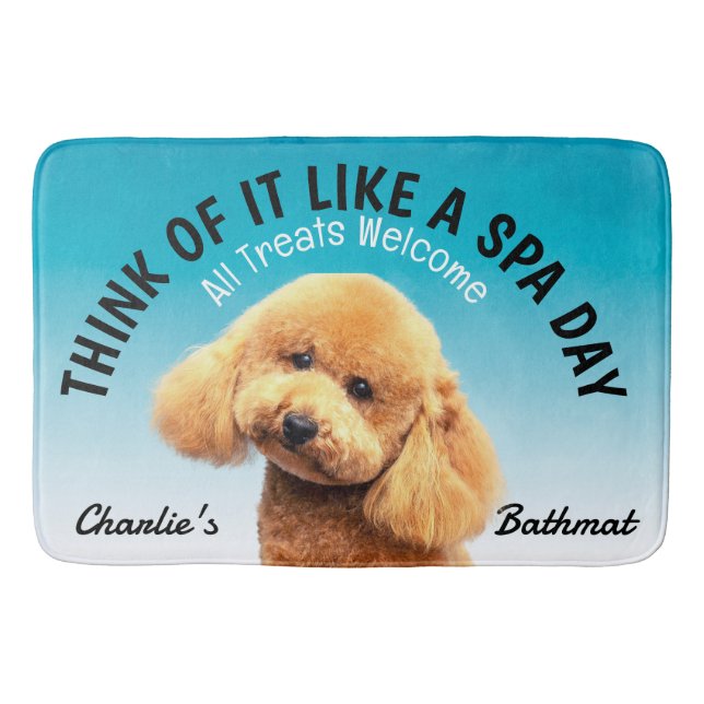 Poodle Personalised Dog Lover Bath Mat (Front)