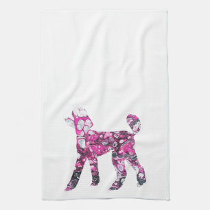 Poodle, Pink Poodle, Poodle  Tea Towel