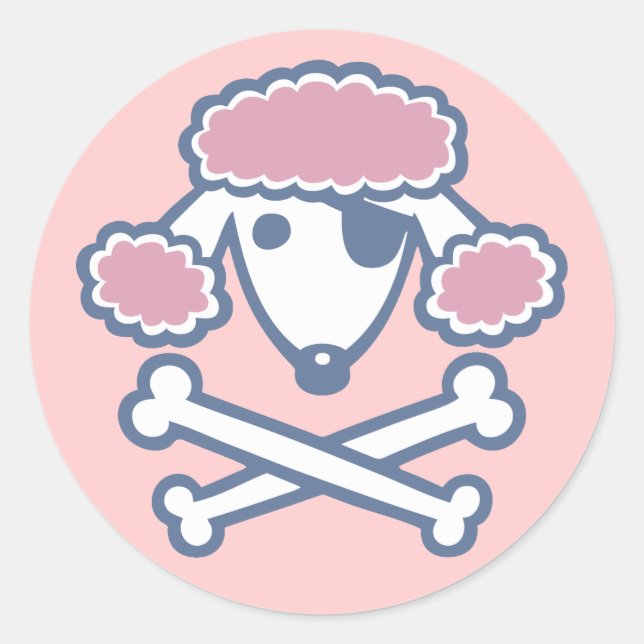 Poodle Pirate Classic Round Sticker (Front)