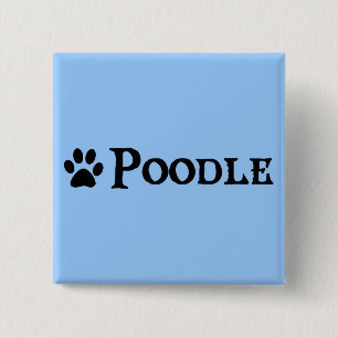 Poodle (pirate style w/ pawprint) 15 cm square badge