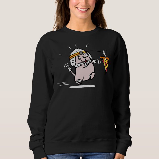 Poodle Pizza Lover Running Sweatshirt (Front)
