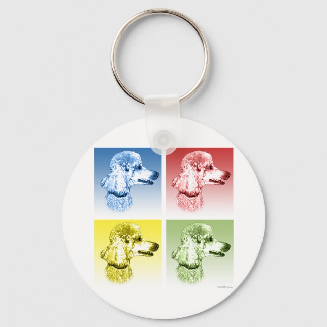 Poodle Pop Art Key Ring (Front)