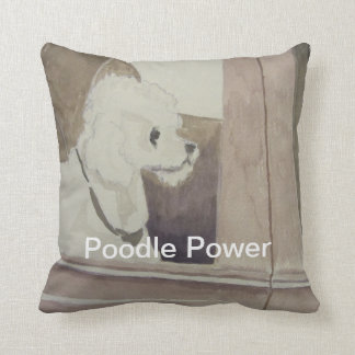 Poodle Power Throw Pillow