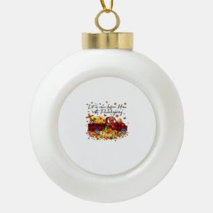 Poodle Pumpkin Vintage Truck Thanksgiving Funny Ha Ceramic Ball Christmas Ornament