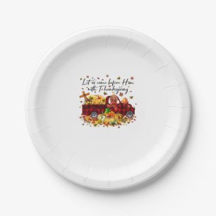 Poodle Pumpkin Vintage Truck Thanksgiving Funny Ha Paper Plate