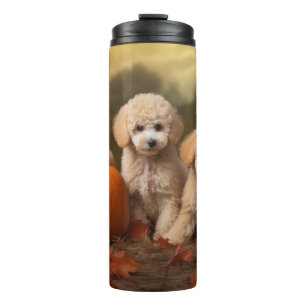 Poodle Puppy Autumn Delight Pumpkin Thermal Tumbler