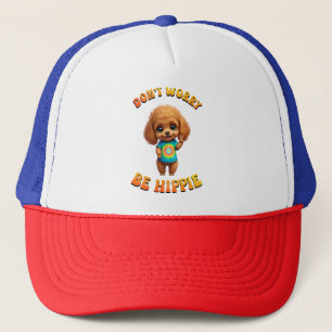 Poodle Puppy Hippie Happy Dog  Trucker Hat
