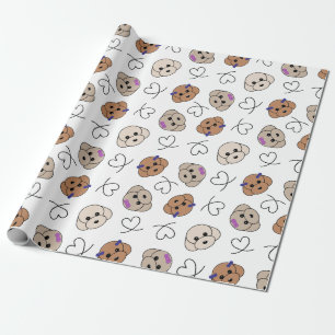 Poodle Puppy Love Wrapping Paper