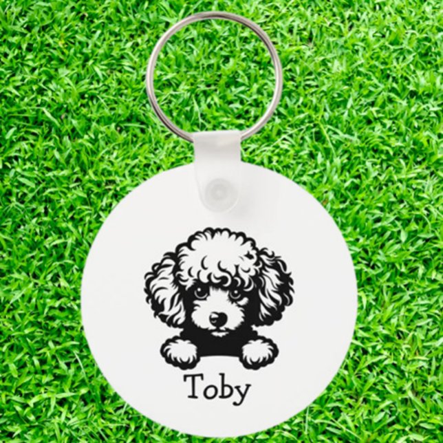 Poodle Puppy Personalised Theme Key Ring ( These make wonderful gifts for anyone who adores their  poodle)