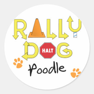 Poodle Rally Dog Classic Round Sticker