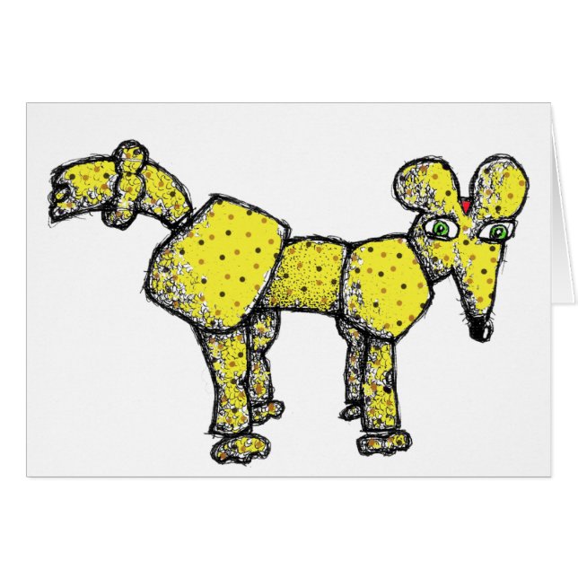 Poodle Rat Birthday Card from Denis Gaston Art (Front Horizontal)